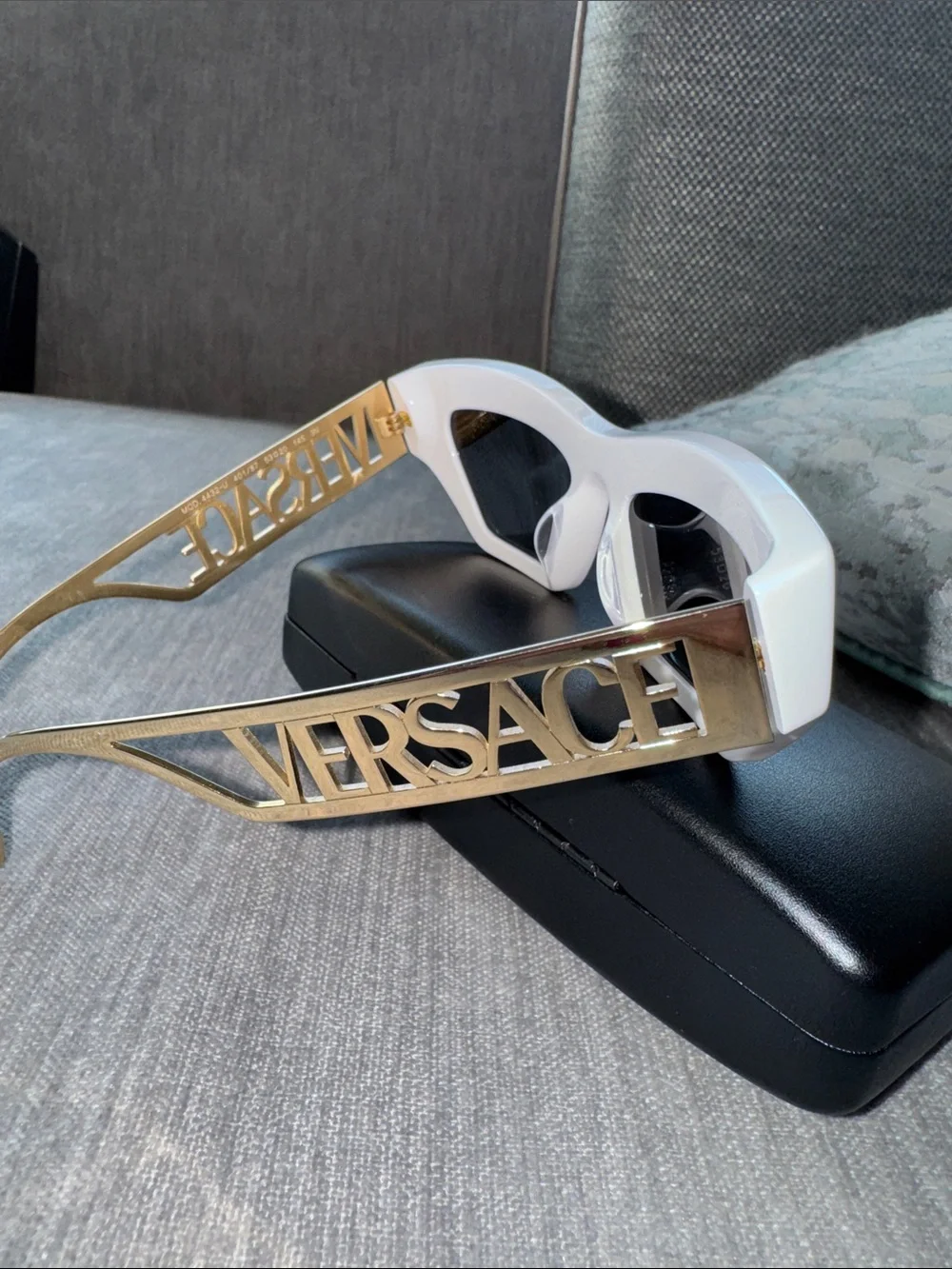 Versace White Cat-Eye Sunglasses with Black Lenses (full inclusion)
